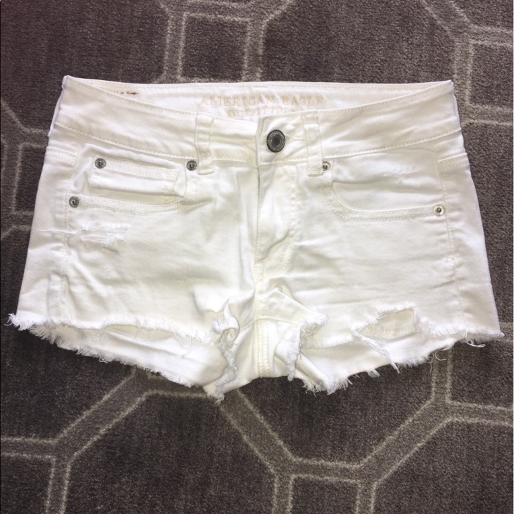 American eagle white jean shorts