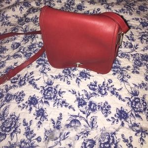 Small vintage red Coach cross body bag!