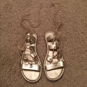 American Wagle Gold Tie Up Sandals