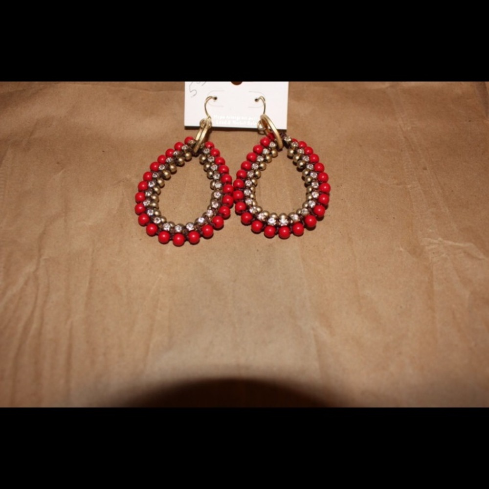Red and gold earrings