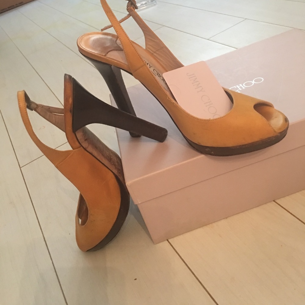 Jimmy Choo lemon yellow 🍋 stiletto heels size 38