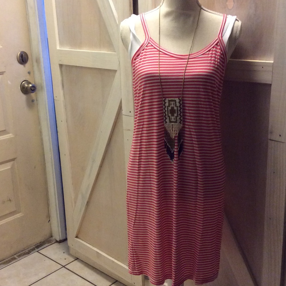 RED STRIPPED DRESS NWOT