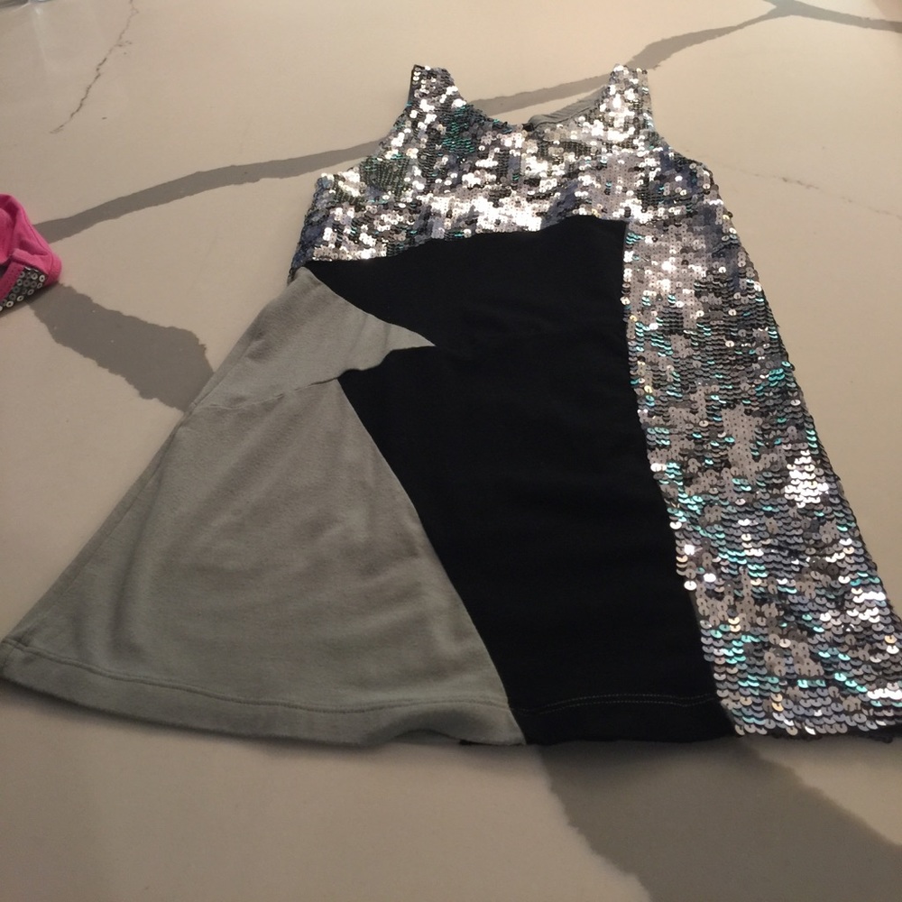 Silver and black girls special occasion dress