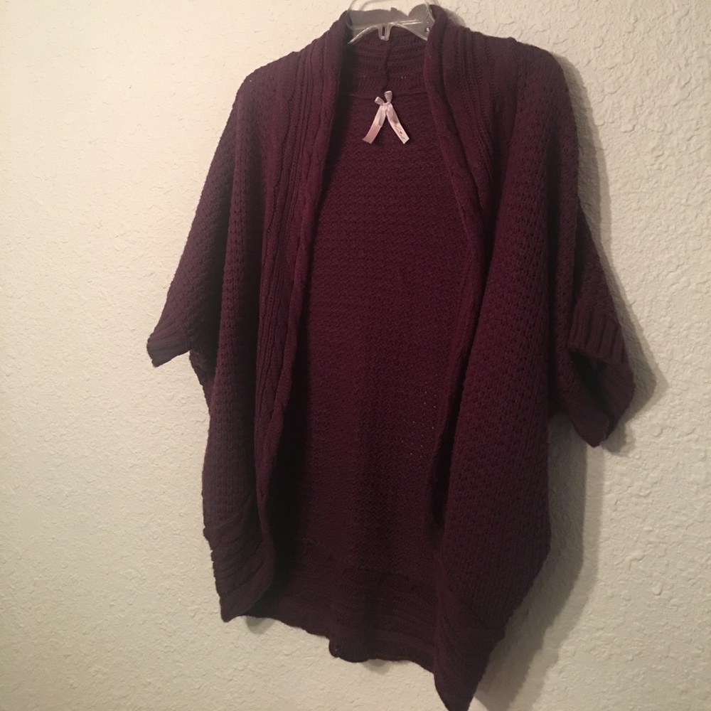 Deep Aubergine sweater shrug