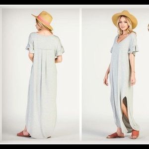 Adorable maxi with flutter sleeves L