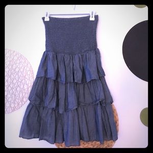 Strapless Denim-Style Dress