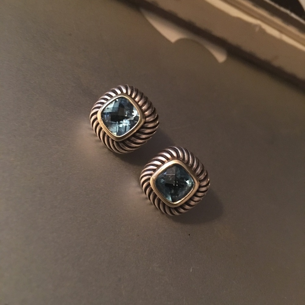 David Yurman Blue Topaz Studs