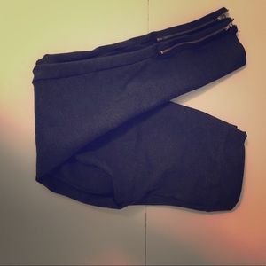 Spandex cute pants with zip ups on each pant leg