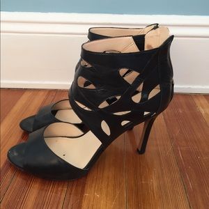 Nine West caged black sandals