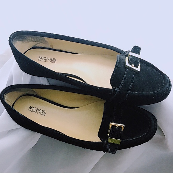 Michael Kors Black Suede Flats - Picture 1 of 2