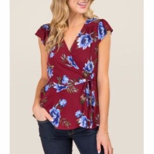 floral wrap top