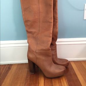 Nine West over the knee brown leather boot