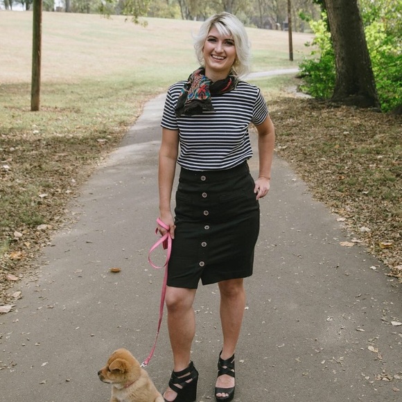 🎉 Ralph Lauren Striped Shirt Sleeve Top - Picture 2 of 8