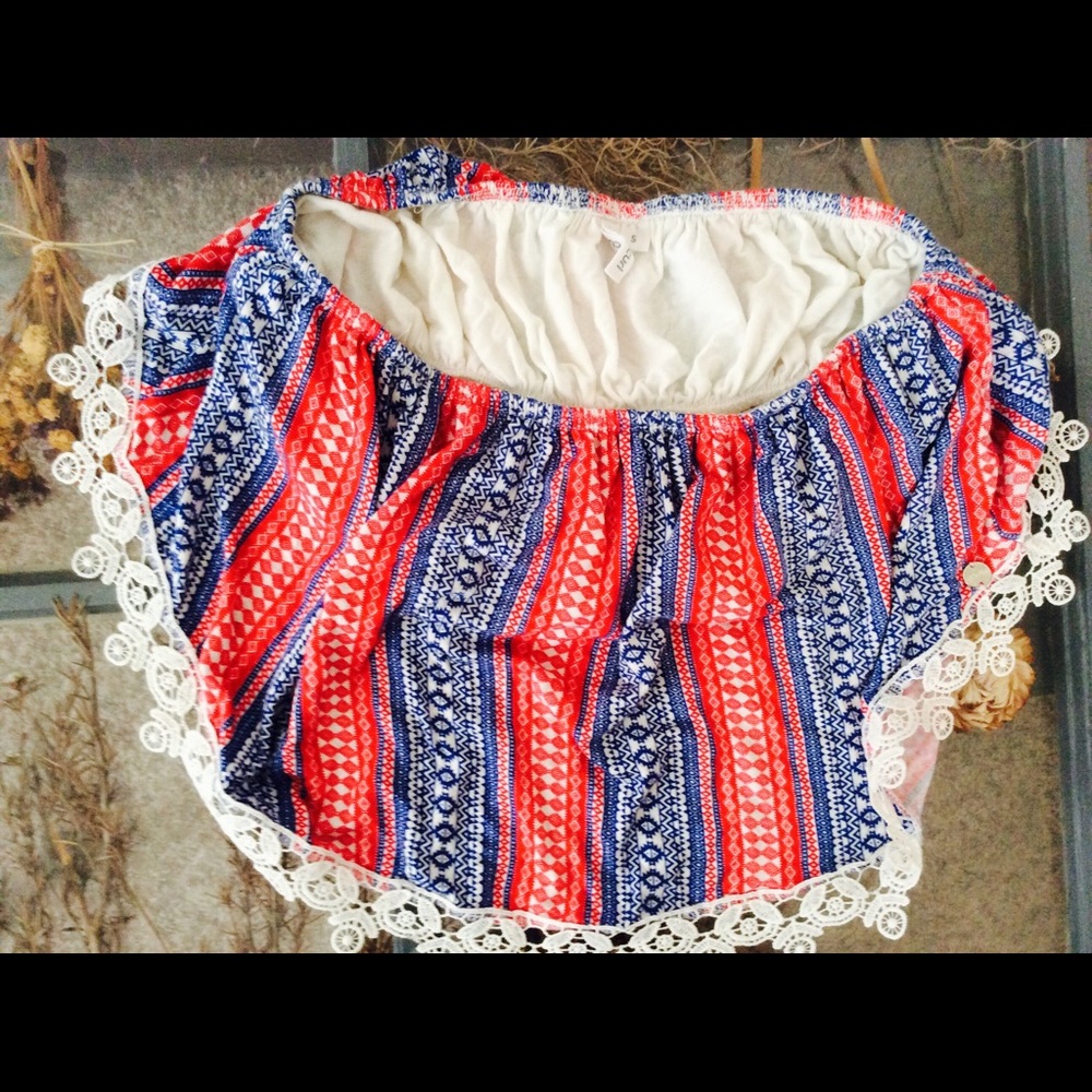 Rip curl frilly bandeau top