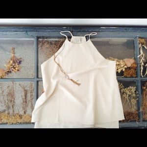 Paper crane off white halter medium