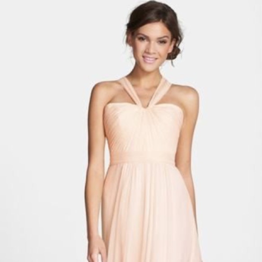Amsale X- Strap Silk Chiffon Dress