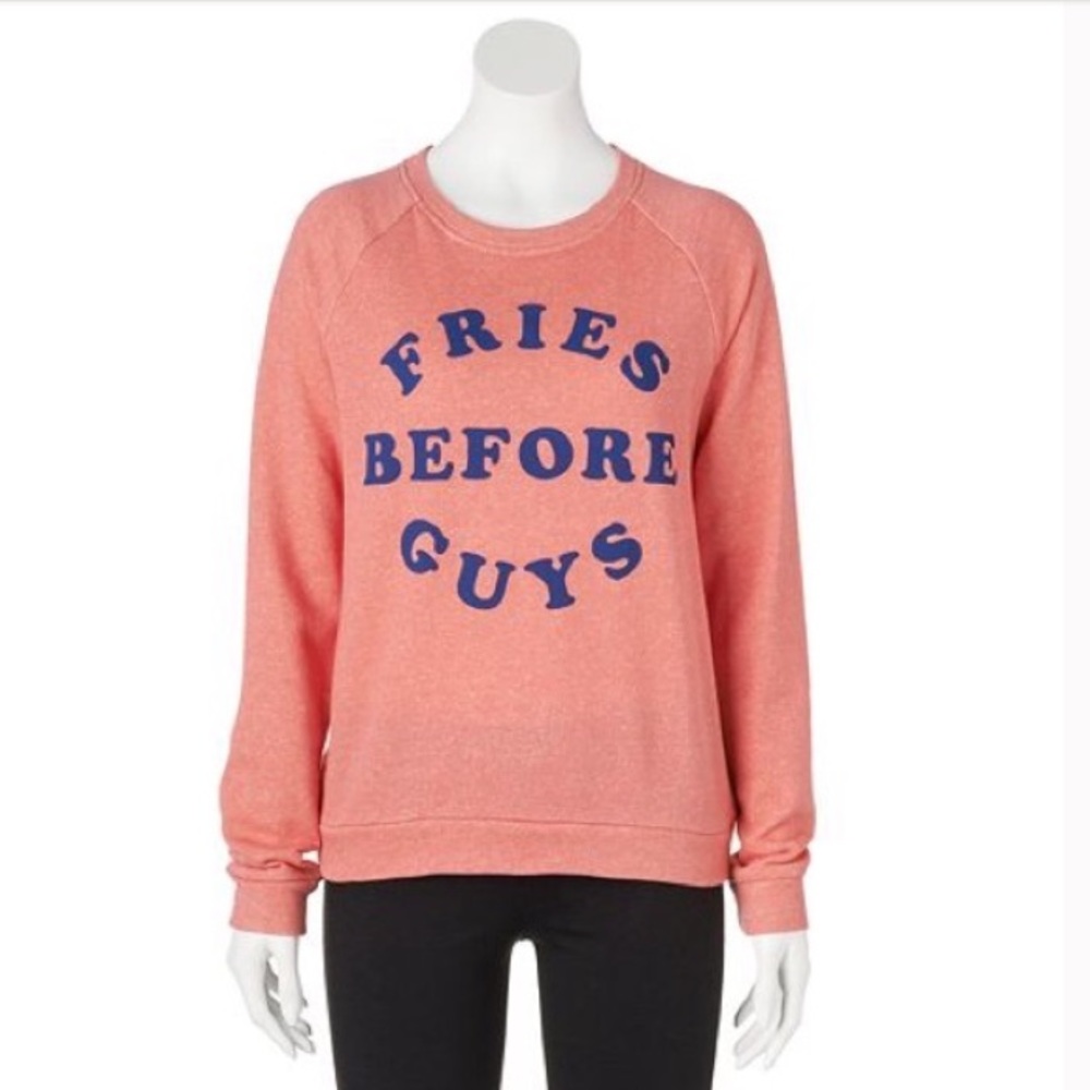 Fries Before Guys Graphic Sweater