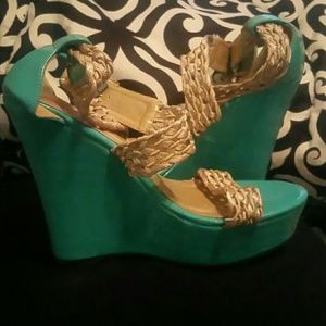 Teal Wedges size 9