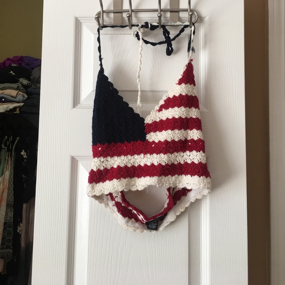 Knit American Flag crop top