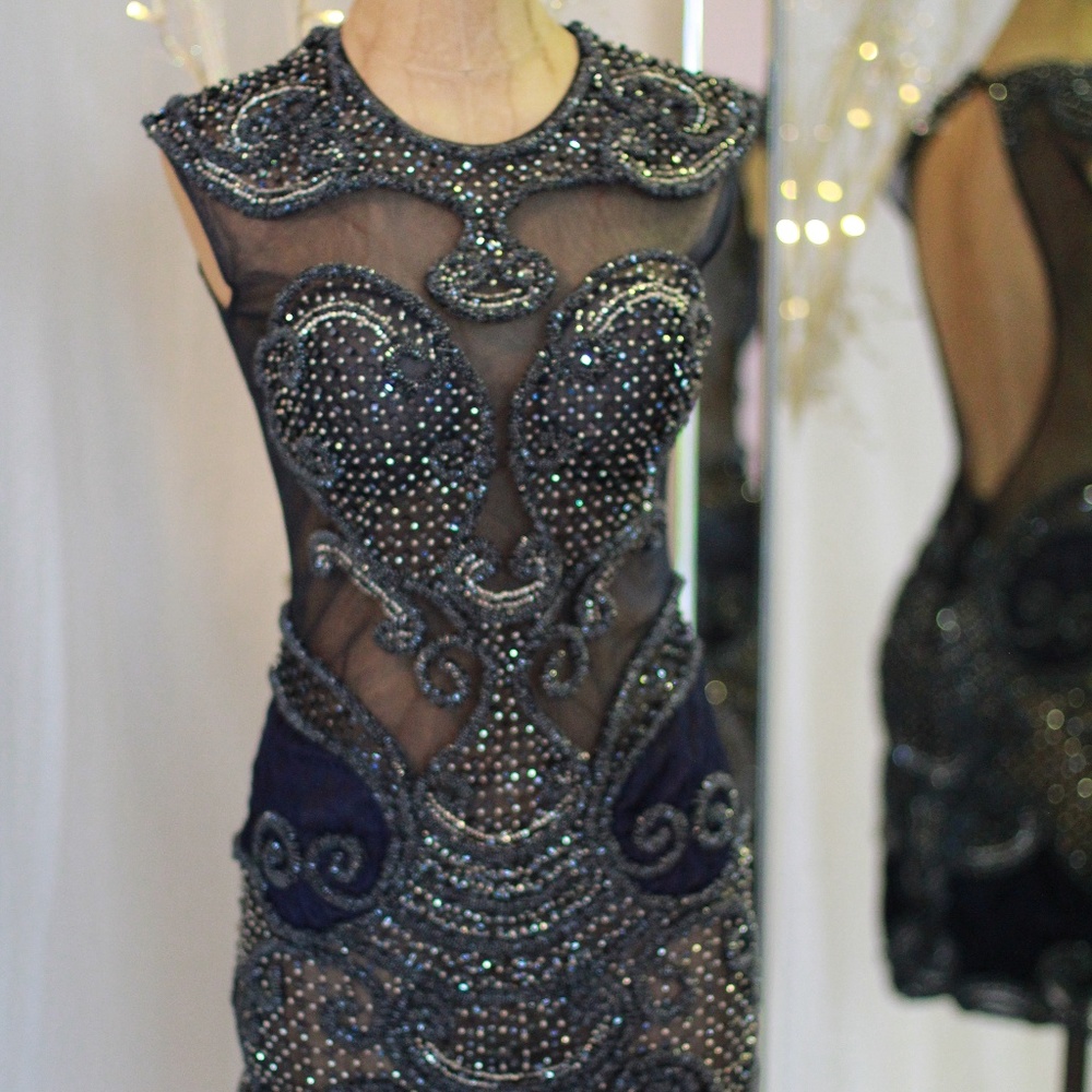 Francia navy beaded dress