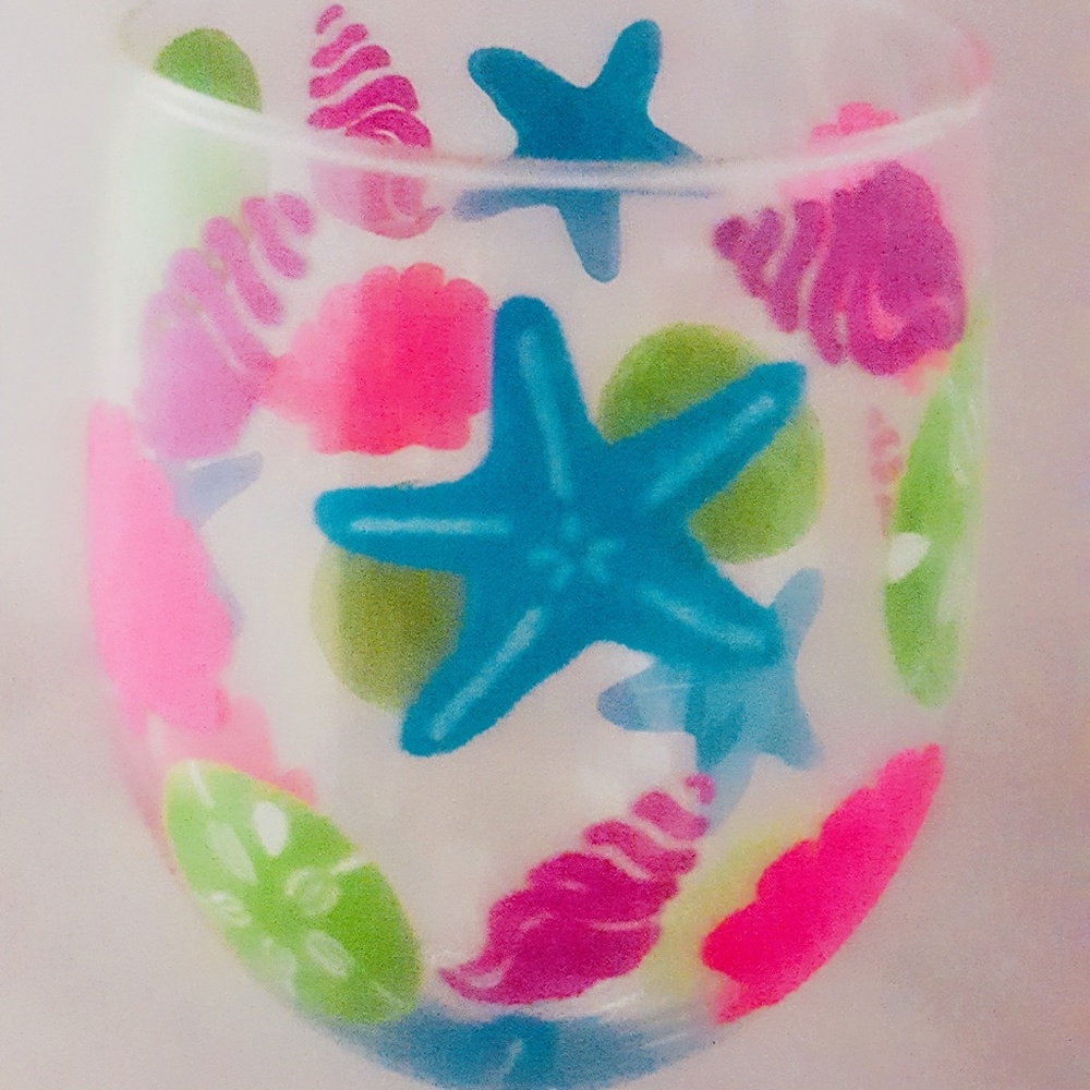 SUMMER SALE!!! MUST GO.Colorful Coastal WINE Glass