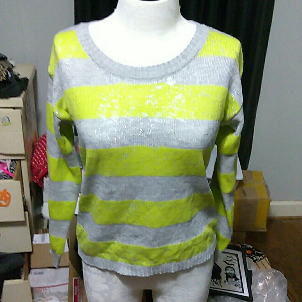 Bnwt striped sparkle sweater women's snally