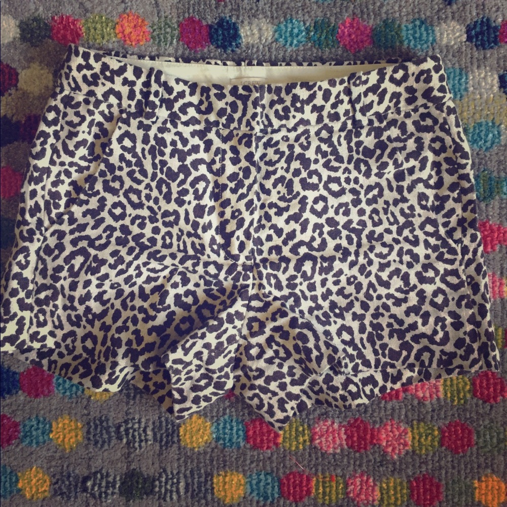 J Crew Linen Leopard shorts