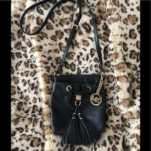 Michael Kors cross body black leather bag