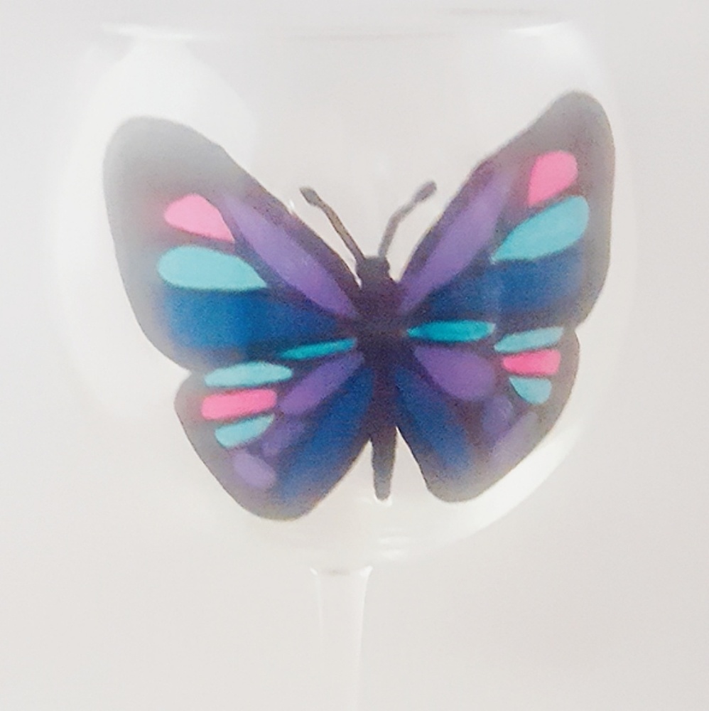 SUMMER SALE!!! MUST GO! BUTTERFLY WINE GLASS