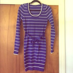 Beautiful indigo long sleeve sweater dress