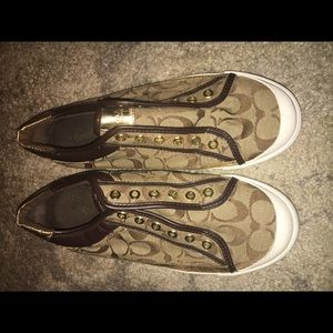 Coach slip on canvas shoes