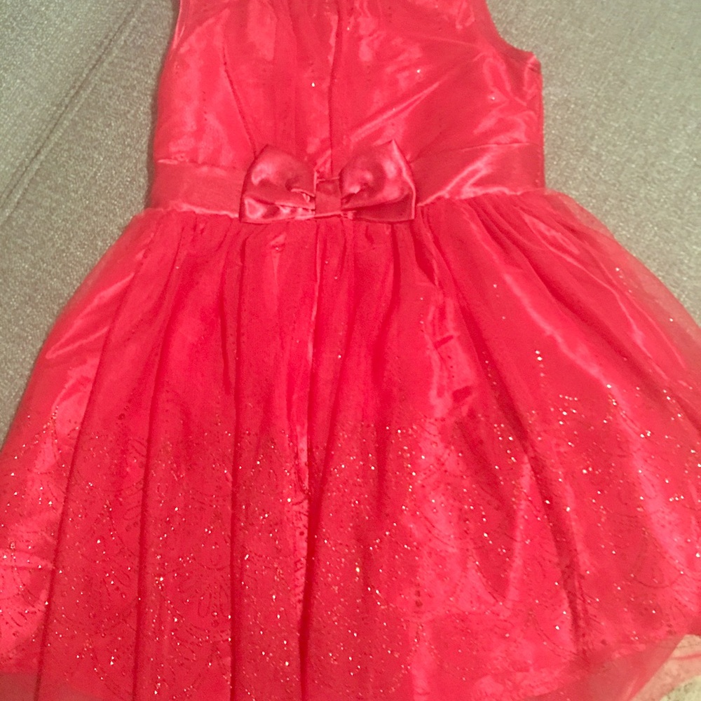 GIRLS CHEROKEE RED SPARKLE DRESS SIZE 6/6X (S)