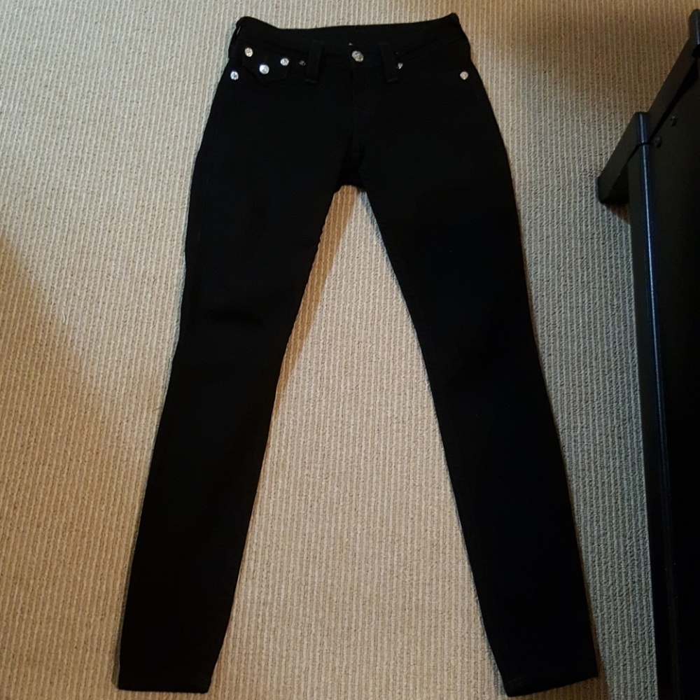 Black True Religion skinny jeans
