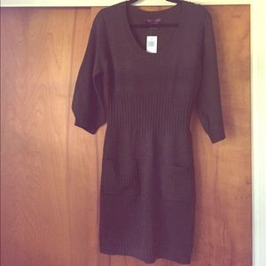 Brown sweater dress