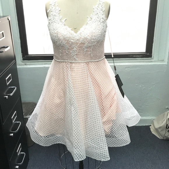 Short blush dress 17145 - Picture 2 of 3