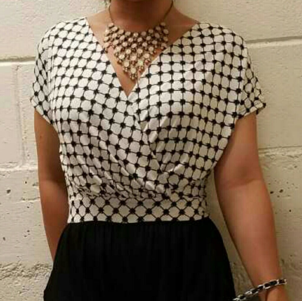 Surplice Front, Short Sleeve Romper