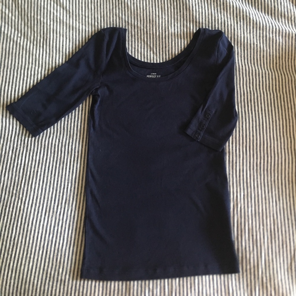 Navy Blue J. Crew Perfect Fit Tee! Like New!
