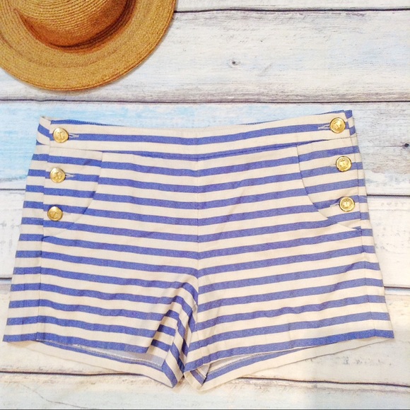Dalia Pants - DALIA Plus Size Nautical Striped Sailor Shorts