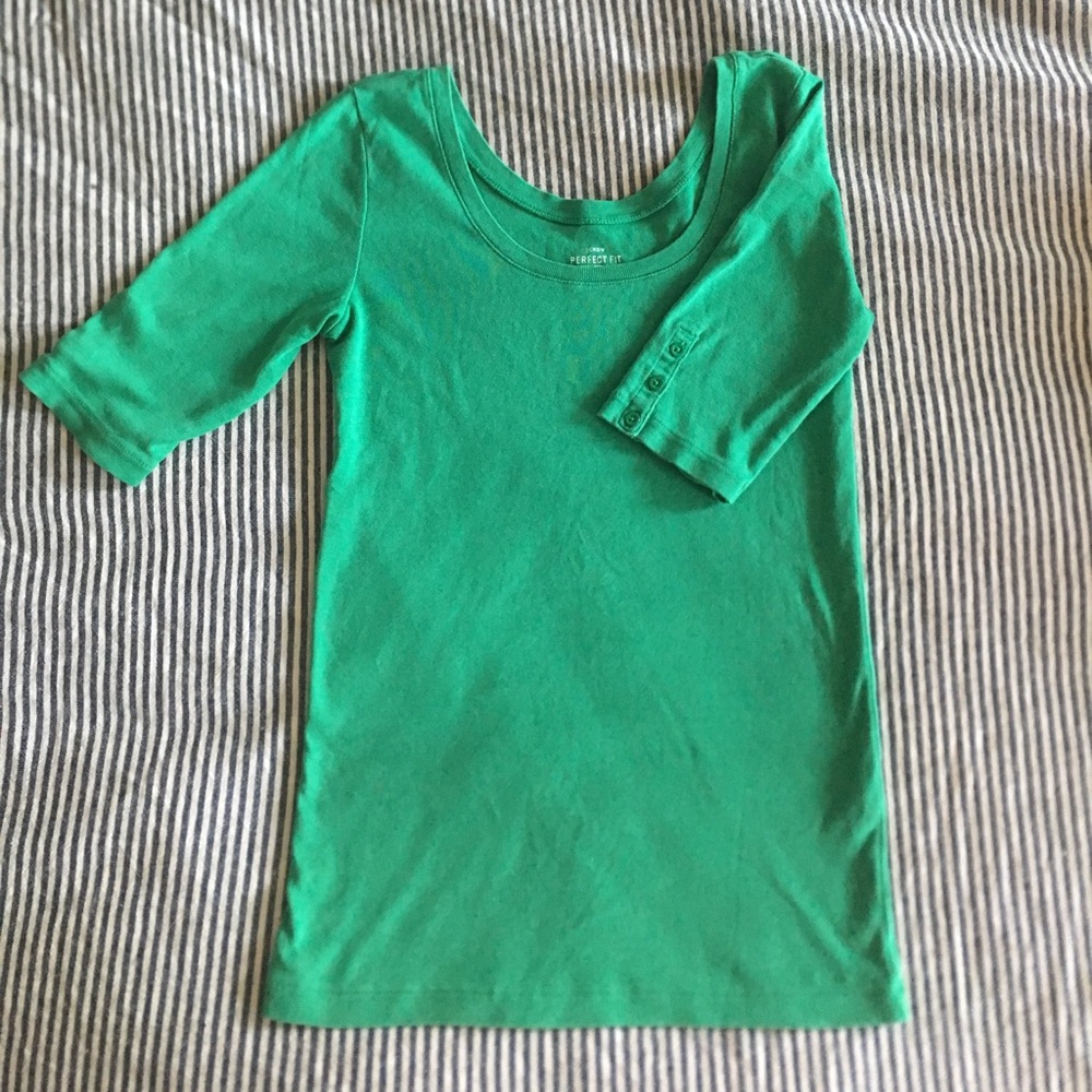 Kelly Green J. Crew Perfect Fit Tee - Like New!