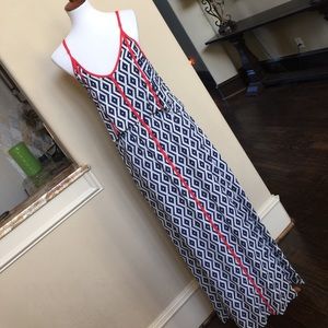 Navy Aztec printed Maxi