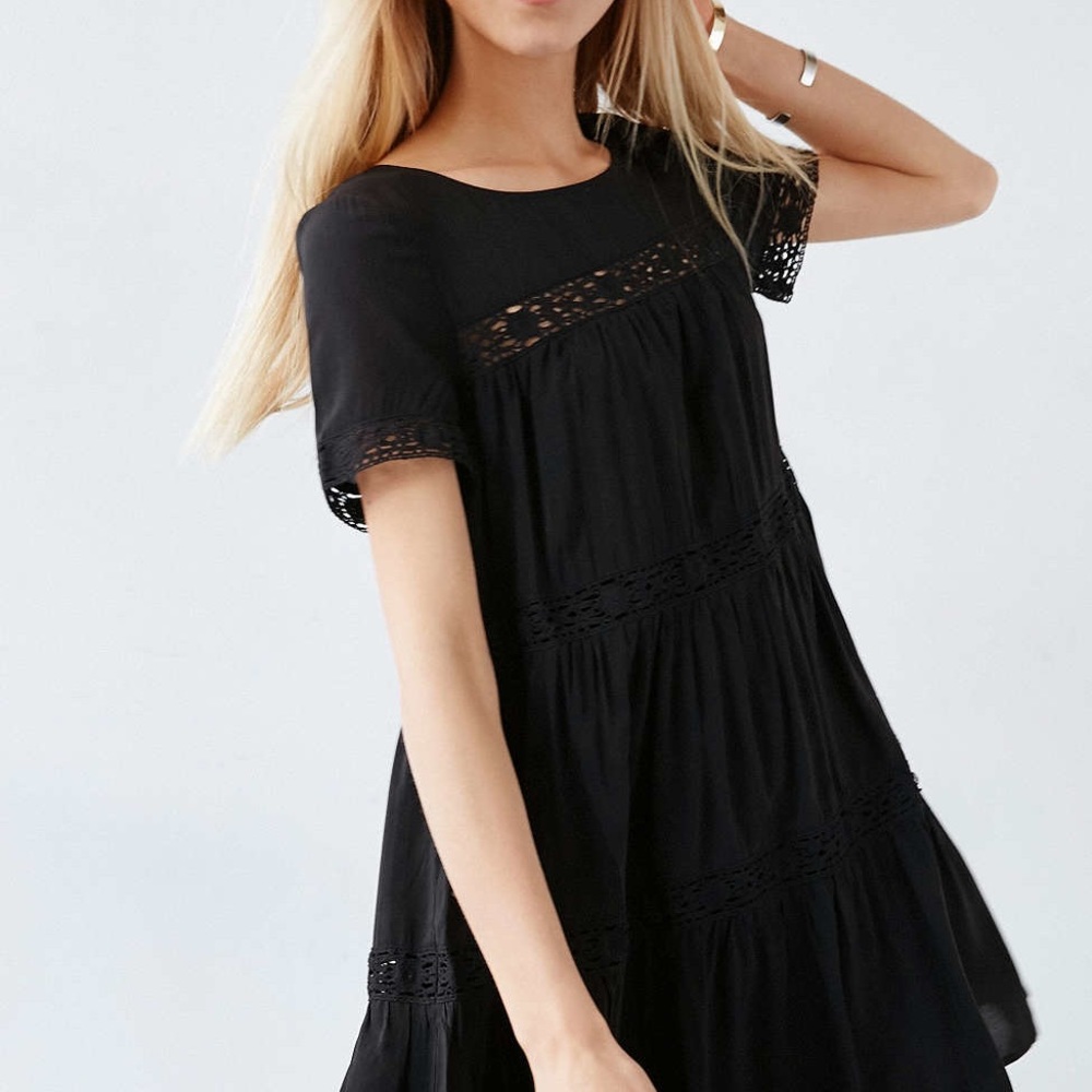 Urban outfitters black crochet dress