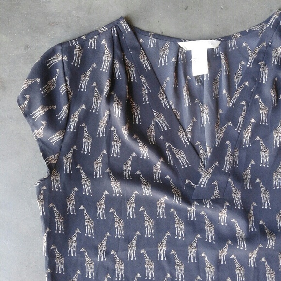 H&M Tops - H&M Giraffe Print V-Neck Blouse
