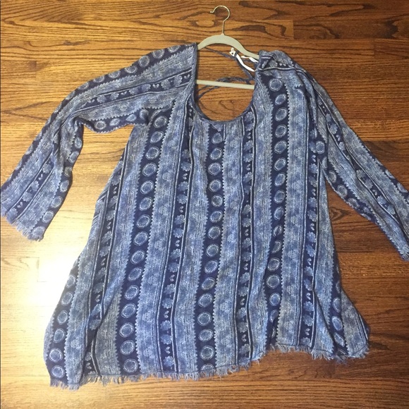 Urban outfitters blue medallion frayed dress - Picture 3 of 4