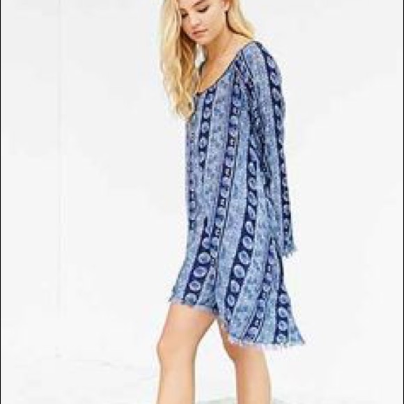 Urban outfitters blue medallion frayed dress - Picture 2 of 4