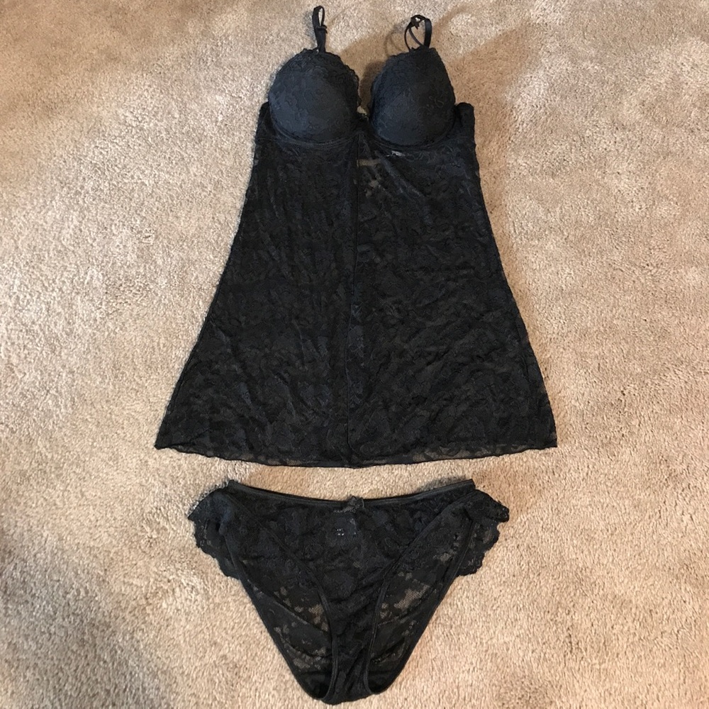 Black lace lingerie
