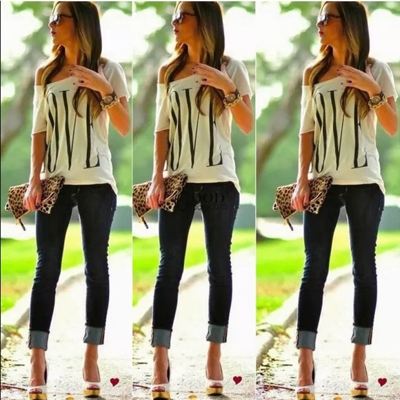 5⭐️Cute Off One Shoulder Black & White Top - Picture 2 of 2