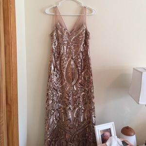 Adrianna Papell Rose Gold Dresss