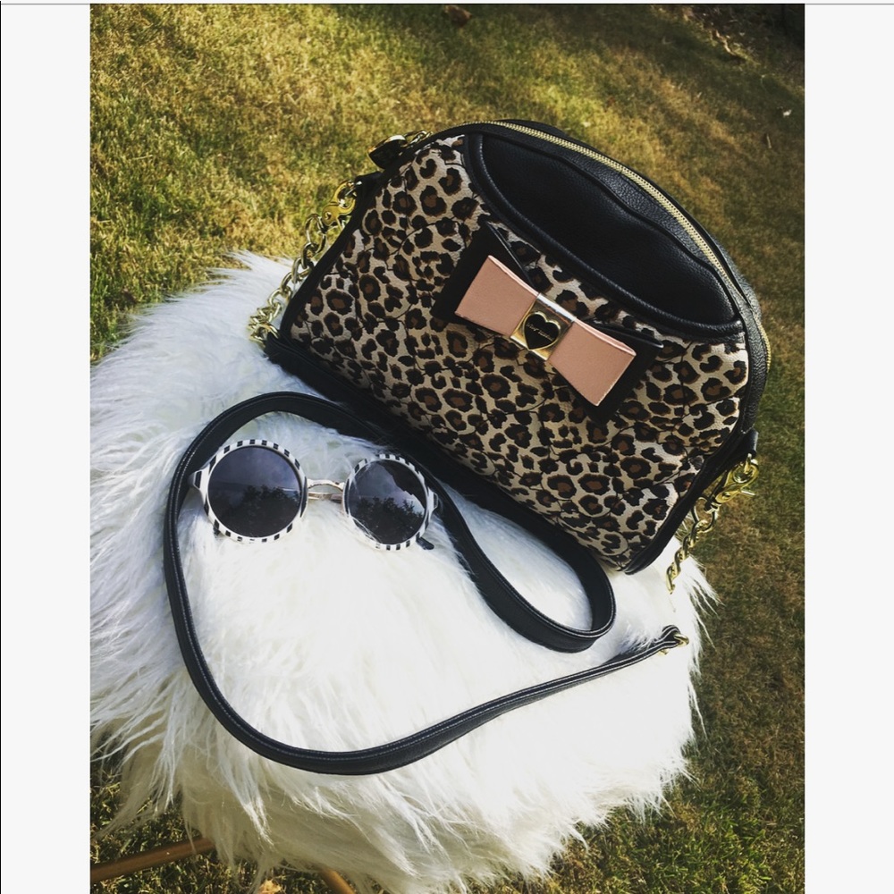 Betsey Johnson cheetah shoulder purse