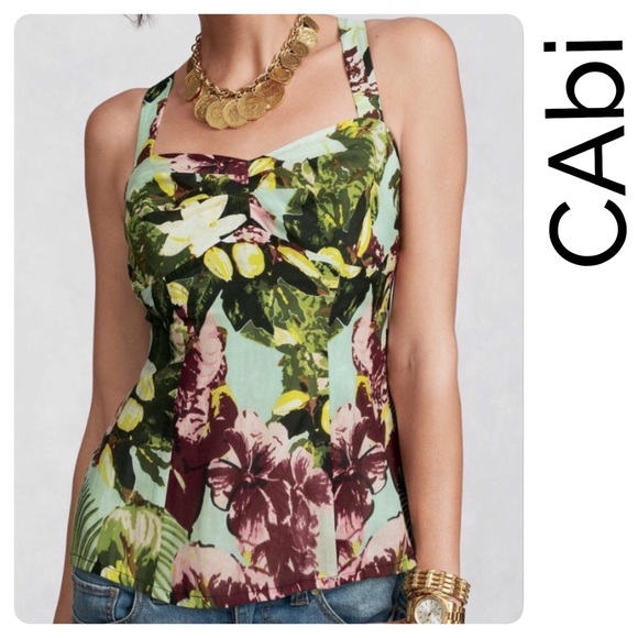 CAbi Tops - CAbi Tropical Floral Blouse #340 Size 4