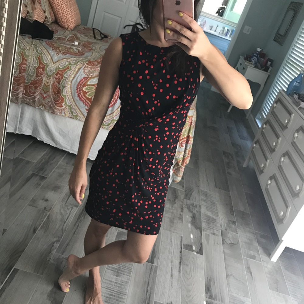 Red and black printed dress